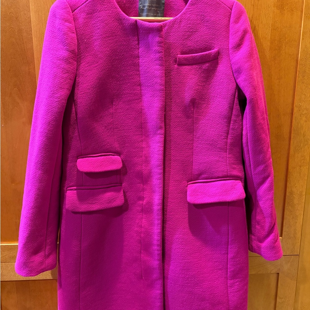 J. Crew Symphony Coat in Double Cloth Vibrant Fuschia Size 10 π - Picture 4 of 17
